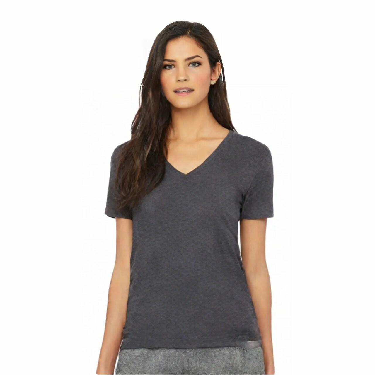 BELLA + CANVAS® Women's Relaxed Heather CVC V-Neck Short Sleeve T-Shirt - 6405CVC